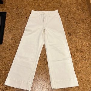 Wide leg sky high white denim- never worn